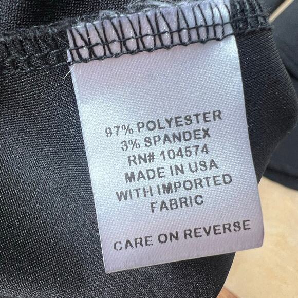 Women's Black Bell Sleeve Mini Dress V-Neck Size M. Stretch A-Line LBD Witchy - Picture 9 of 9